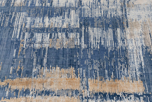 8x10 Blue Modern Designer Wool Real Silk Abstract Style High Quality Hand knotted Rug #870(242x300 Cms.)