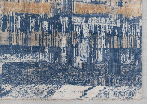 8x10 Blue Modern Designer Wool Real Silk Abstract Style High Quality Hand knotted Rug #870(242x300 Cms.)