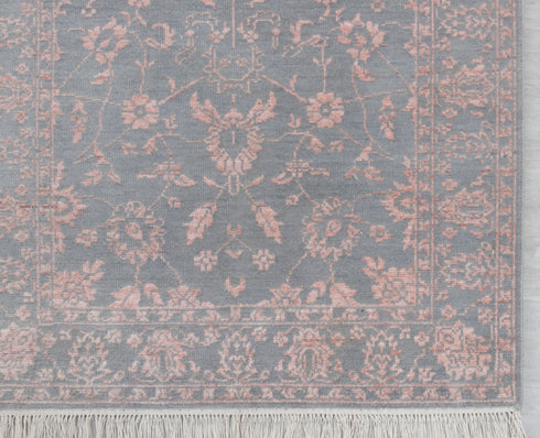 2.6x10 Ft. Grey Pink Modern Transitional Rug Runner Rug, Contemporary Rug, Rug, Wool & Silk Rug #2064-A,B