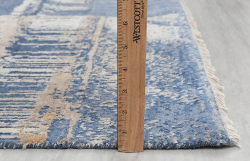 8x10 Blue Modern Designer Wool Real Silk Abstract Style High Quality Hand knotted Rug #870(242x300 Cms.)