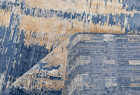 8x10 Blue Modern Designer Wool Real Silk Abstract Style High Quality Hand knotted Rug #870(242x300 Cms.)