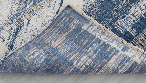 8x10 Blue Modern Designer Wool Real Silk Abstract Style High Quality Hand knotted Rug #870(242x300 Cms.)