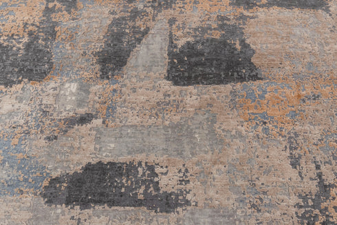 9 x 12 Grey Blue Living Room Rug | Abstract Rug | Distressed Style Handmade Rug #868(275x365 Cms.)