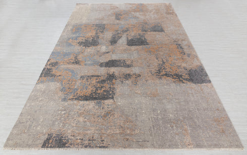 9 x 12 Grey Blue Living Room Rug | Abstract Rug | Distressed Style Handmade Rug #868(275x365 Cms.)