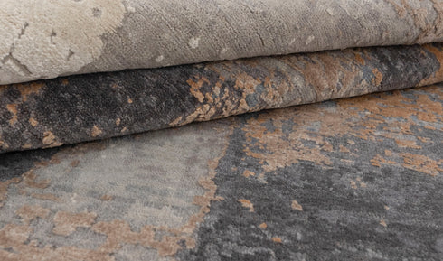 9 x 12 Grey Blue Living Room Rug | Abstract Rug | Distressed Style Handmade Rug #868(275x365 Cms.)