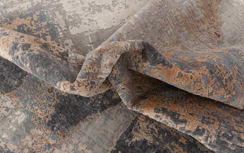 9 x 12 Grey Blue Living Room Rug | Abstract Rug | Distressed Style Handmade Rug #868(275x365 Cms.)