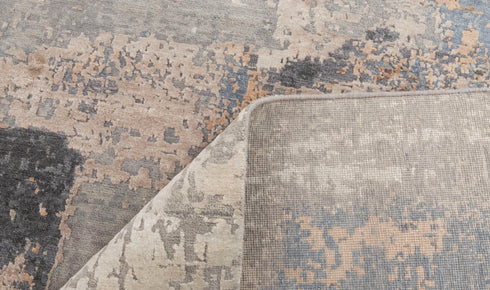 9 x 12 Grey Blue Living Room Rug | Abstract Rug | Distressed Style Handmade Rug #868(275x365 Cms.)