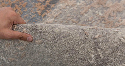 9 x 12 Grey Blue Living Room Rug | Abstract Rug | Distressed Style Handmade Rug #868(275x365 Cms.)