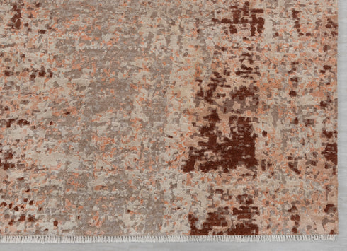 9 x 12 Grey Orange Modern Abstract Rug Transitional Rug Style Handmade Rug #866(275x365 Cms.)
