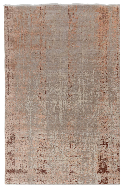 9 x 12 Grey Orange Modern Abstract Rug Transitional Rug Style Handmade Rug #866(275x365 Cms.)