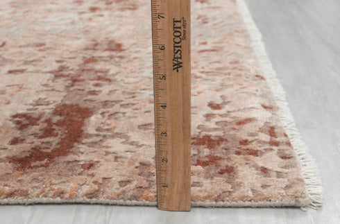 9 x 12 Grey Orange Modern Abstract Rug Transitional Rug Style Handmade Rug #866(275x365 Cms.)