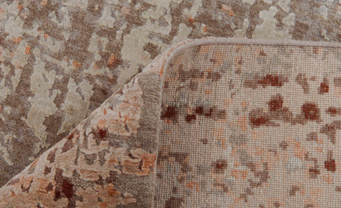 9 x 12 Grey Orange Modern Abstract Rug Transitional Rug Style Handmade Rug #866(275x365 Cms.)