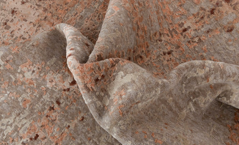 9 x 12 Grey Orange Modern Abstract Rug Transitional Rug Style Handmade Rug #866(275x365 Cms.)