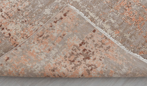 9 x 12 Grey Orange Modern Abstract Rug Transitional Rug Style Handmade Rug #866(275x365 Cms.)