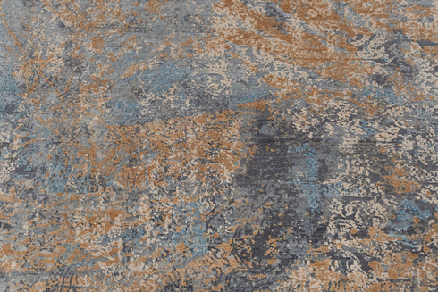 8x10 Colorful Modern Painting Abstract Rug  Hand Knotted Soft Sheen Wool & Silk Rug #867(242x300 Cms.)