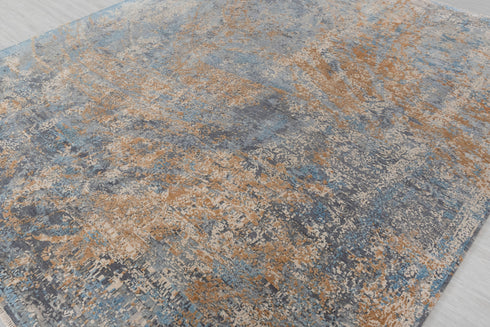 8x10 Colorful Modern Painting Abstract Rug  Hand Knotted Soft Sheen Wool & Silk Rug #867(242x300 Cms.)