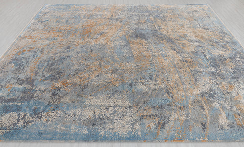 8x10 Colorful Modern Painting Abstract Rug  Hand Knotted Soft Sheen Wool & Silk Rug #867(242x300 Cms.)