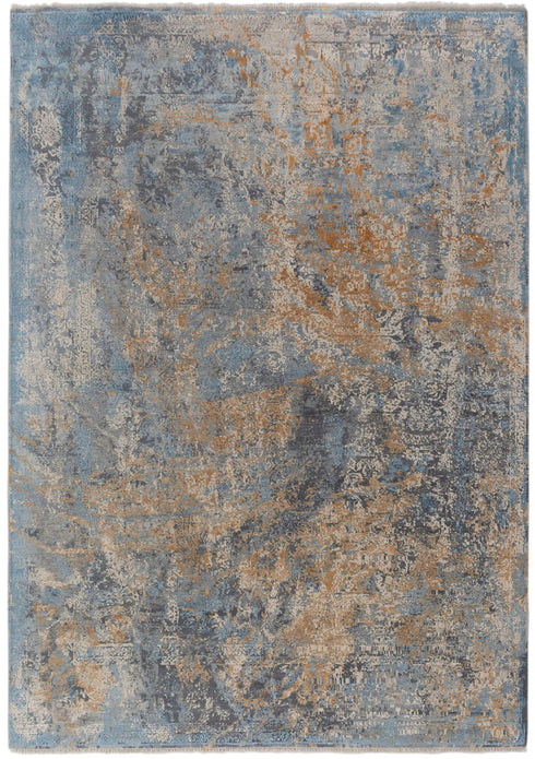 8x10 Colorful Modern Painting Abstract Rug  Hand Knotted Soft Sheen Wool & Silk Rug #867(242x300 Cms.)