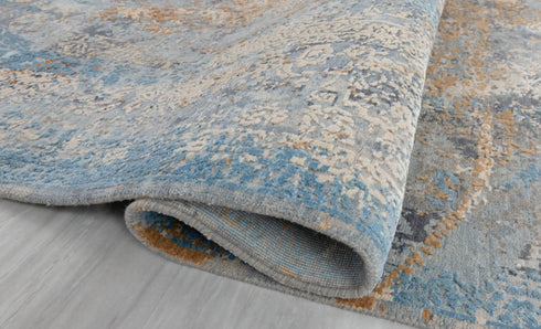 8x10 Colorful Modern Painting Abstract Rug  Hand Knotted Soft Sheen Wool & Silk Rug #867(242x300 Cms.)