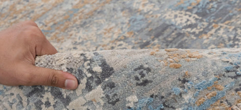 8x10 Colorful Modern Painting Abstract Rug  Hand Knotted Soft Sheen Wool & Silk Rug #867(242x300 Cms.)