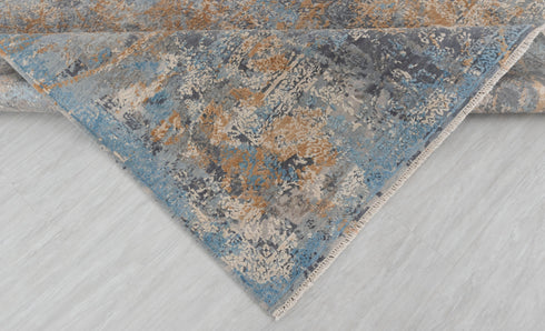 8x10 Colorful Modern Painting Abstract Rug  Hand Knotted Soft Sheen Wool & Silk Rug #867(242x300 Cms.)