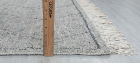 Moroccan Grey Soft  Wool Charcoal Zigzag line Rug  Beni Ourain Hand Knotted Rug,-#662,558-9x12