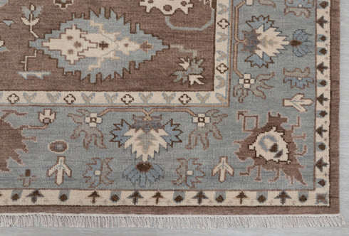 9x12 Grey Brown Modern Turkish Style Oushak Rug Hand Knotted Wool Rug #2811(279x368 Cms.)