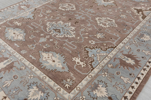 9x12 Grey Brown Modern Turkish Style Oushak Rug Hand Knotted Wool Rug #2811(279x368 Cms.)