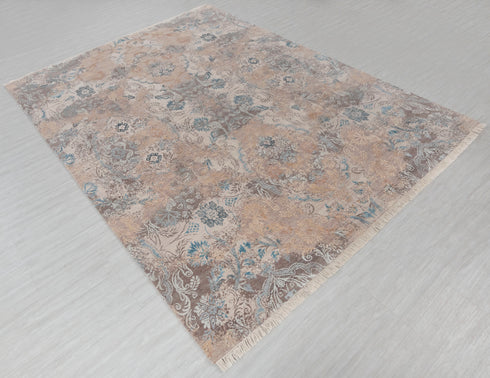 8x10 Beige Brown Modern Floral Persian Rug FREE SHIPPING !! 956