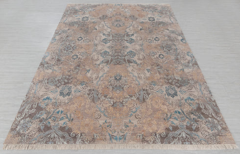 8x10 Beige Brown Modern Floral Persian Rug FREE SHIPPING !! 956