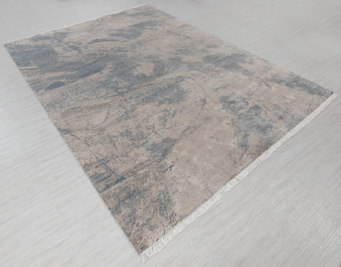 9 x 12 Grey Blue Living Room Rug | Abstract Rug | Distressed Style Handmade Rug #958(275x365 Cms.)