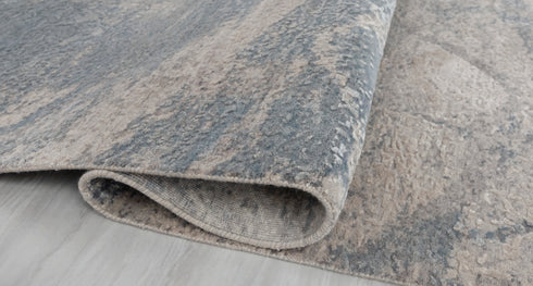 9 x 12 Grey Blue Living Room Rug | Abstract Rug | Distressed Style Handmade Rug #958(275x365 Cms.)