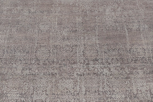 8x10 Grey Modern Designer Wool Real Silk Abstract Style High Quality Hand knotted Rug #959(242x300 Cms.)