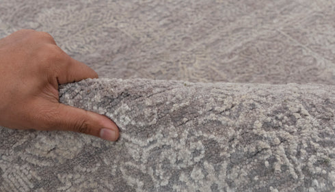 8x10 Grey Modern Designer Wool Real Silk Abstract Style High Quality Hand knotted Rug #959(242x300 Cms.)