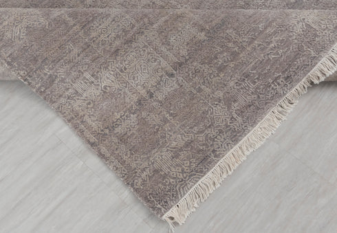 8x10 Grey Modern Designer Wool Real Silk Abstract Style High Quality Hand knotted Rug #959(242x300 Cms.)