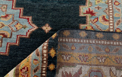 Blue Serapi Classic Wool Oushak Hand Knotted Rug, Turkish Oushak Style..., 4248-9x12