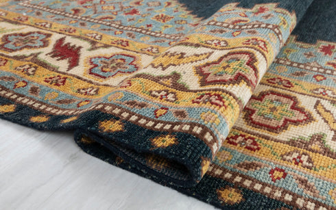 Blue Serapi Classic Wool Oushak Hand Knotted Rug, Turkish Oushak Style..., 4248-9x12