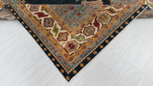 Blue Serapi Classic Wool Oushak Hand Knotted Rug, Turkish Oushak Style..., 4248-9x12