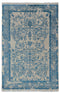 6X9 Beige Blue Rug Modern Style Handmade Wool Silk Touch Rug #2431(180x275 Cms.)