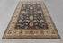 9x12 Charcoal Beige Retro Kerman Hand Knotted High Quality 100% Wool Rug-274