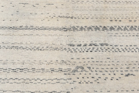 8x10 Moroccan Charcoal Cream Pile Bohemian Geometric Rug Wool Beni Ourain Berber Hand Knotted Se-49