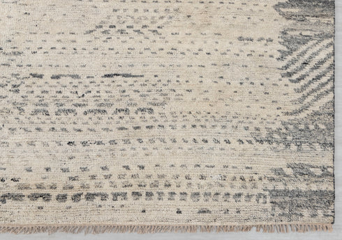 8x10 Moroccan Charcoal Cream Pile Bohemian Geometric Rug Wool Beni Ourain Berber Hand Knotted Se-49