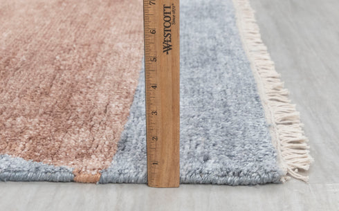 8x10 Wool Silk Blue Mid Century Inspired Geometric Hand Knotted Rug #Se-60(242x300 Cms.) Free Shipping!!