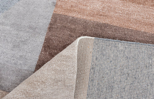 8x10 Wool Silk Blue Mid Century Inspired Geometric Hand Knotted Rug #Se-60(242x300 Cms.) Free Shipping!!