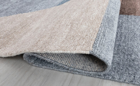 8x10 Wool Silk Blue Mid Century Inspired Geometric Hand Knotted Rug #Se-60(242x300 Cms.) Free Shipping!!