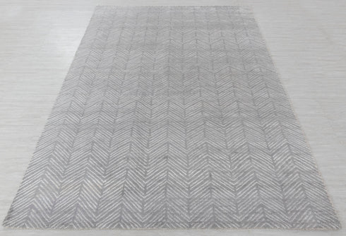 8x10 Grey White Mororccan Zigzag Design  Rug  Wool Beni Ourain Berber Hand Knotted Se-58 Free Shipping!!