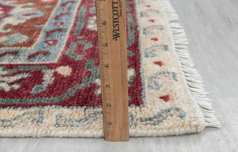 8x10 Rust Turkish Style Kazak Oushak Design Rug Hand Knotted Hand Spun Wool Rug #SE-54