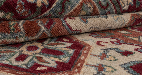 8x10 Rust Turkish Style Kazak Oushak Design Rug Hand Knotted Hand Spun Wool Rug #SE-54