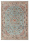 8x10 Blue Taupe Sand Modern Designer Oushak Turkish Design Hand Knotted Hand Spun Wool Rug #SE-127