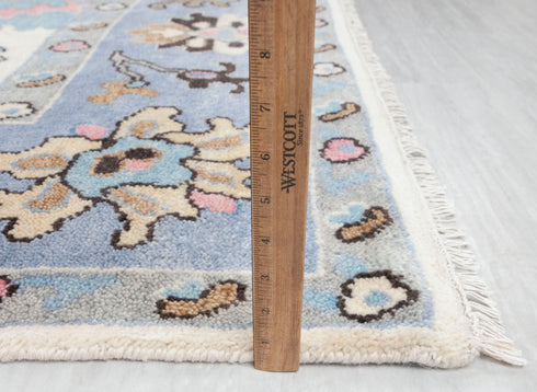 9x12 Cream Blue Modern Turkish Style Oushak Rug Hand Knotted Wool Rug #SE-101(275x365 Cms.)